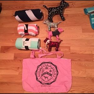Victoria Secret Blankets, Dogs And Bag